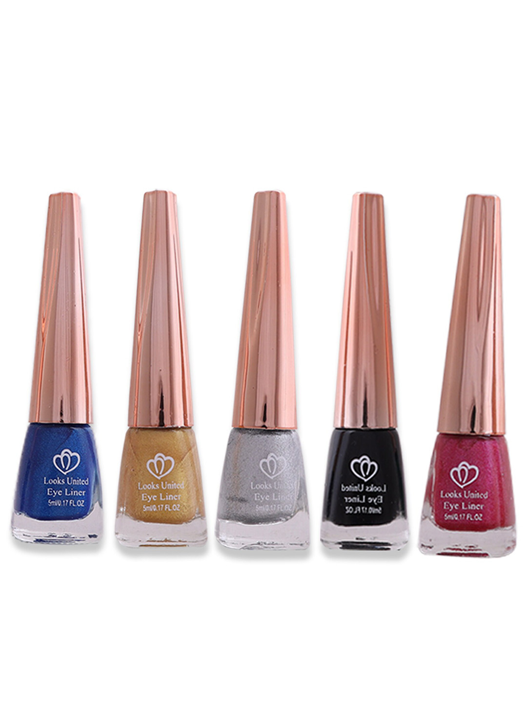 

Looks United New Fashion Set Of 5 Shimmer Glitter Metallic Liquid Eyeliner - 5 ml Each, Blue