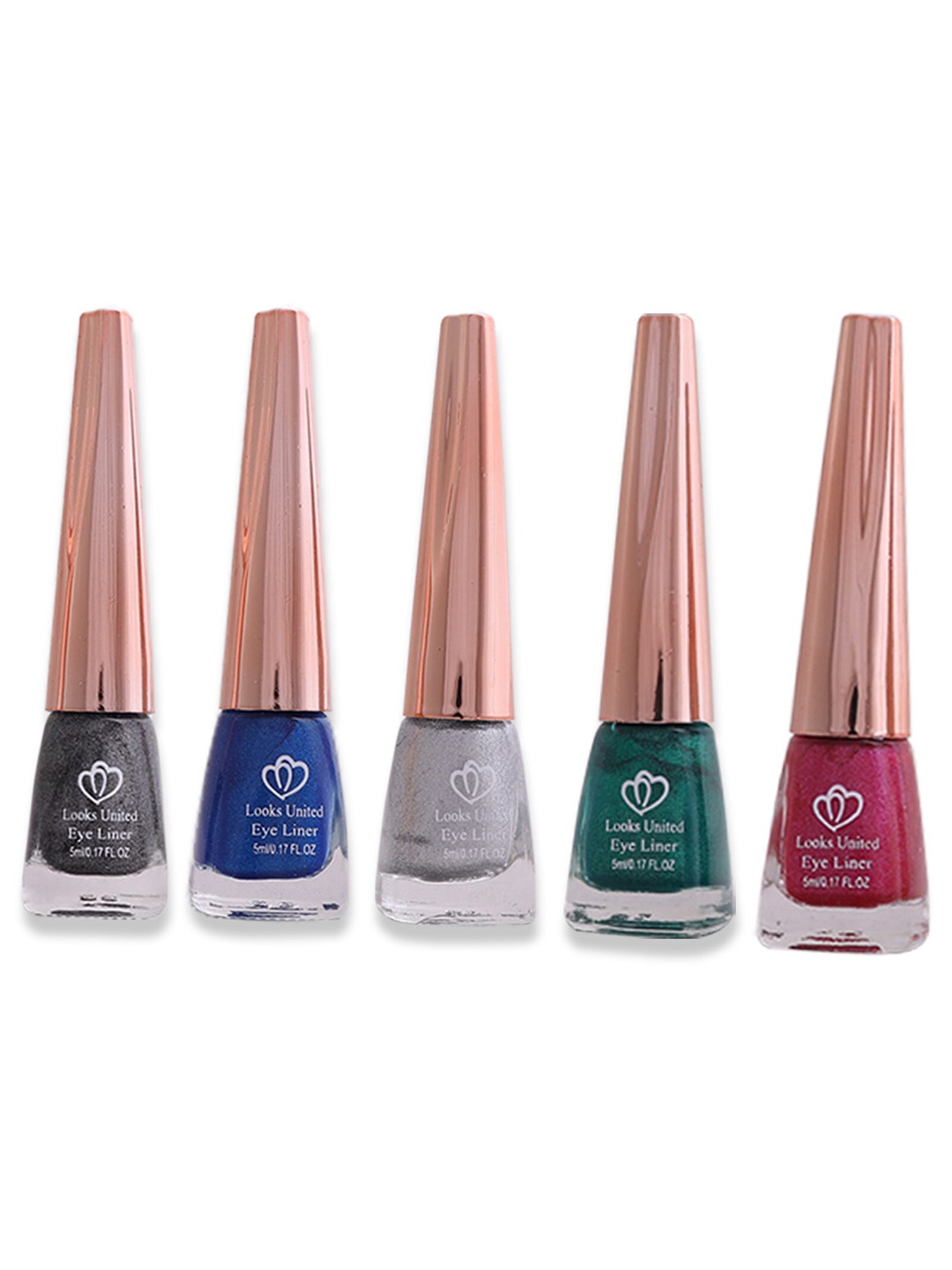 

Looks United New Fashion Set Of 5 Shimmer Liquid Eyeliner-5 ml Each, Multi
