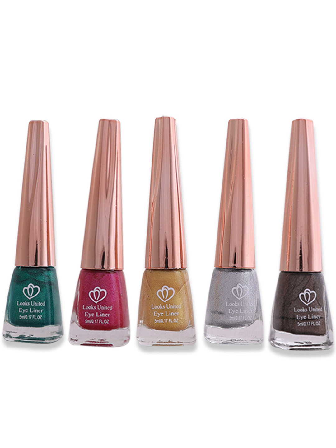 

Looks United New Fashion Set Of 5 Shimmer Metallic Liquid Eyeliner-5 ml Each, Green