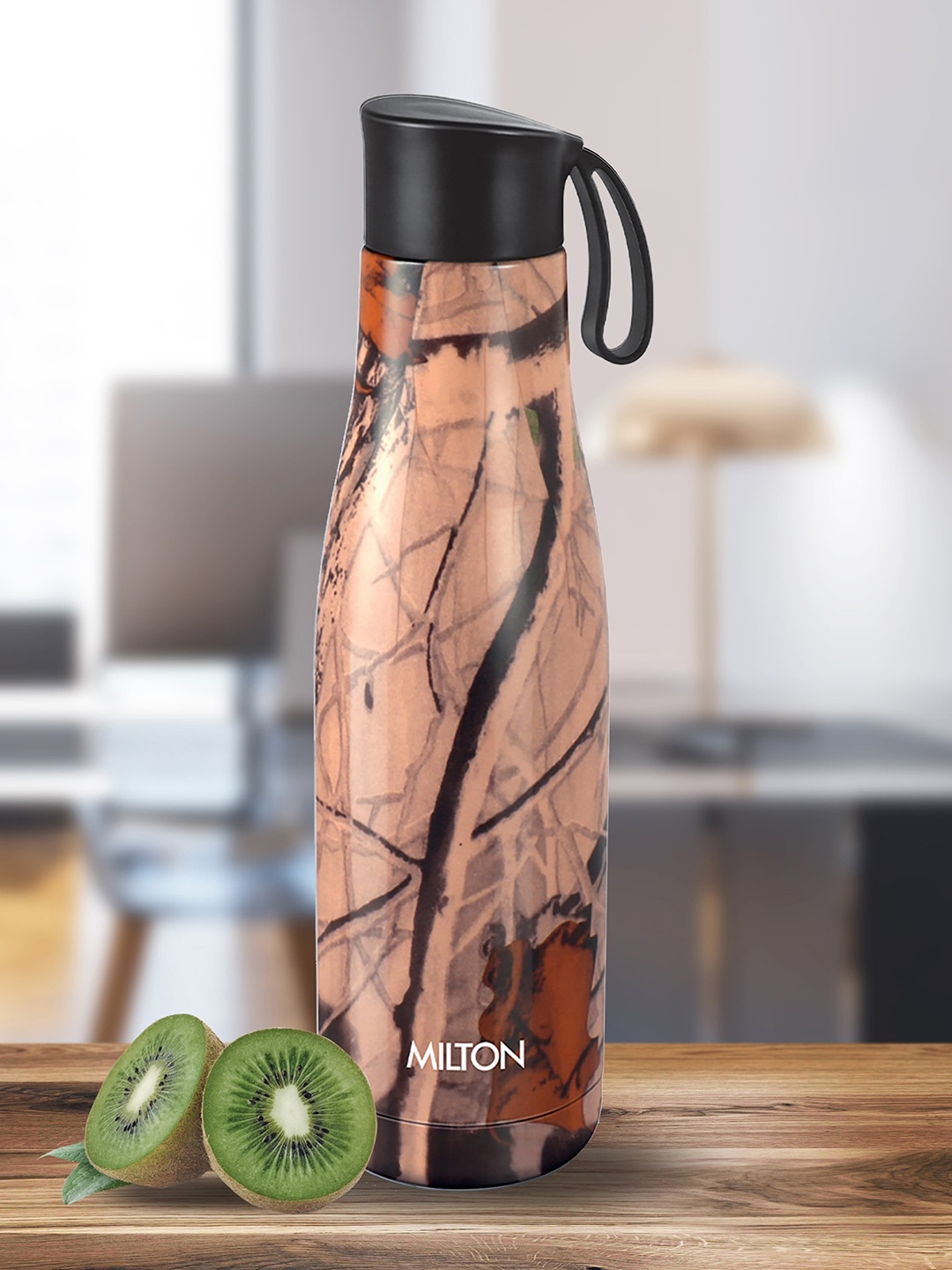 

Milton Mirage 800 Brown Printed Thermosteel Hot and Cold Water Bottle 760 ml