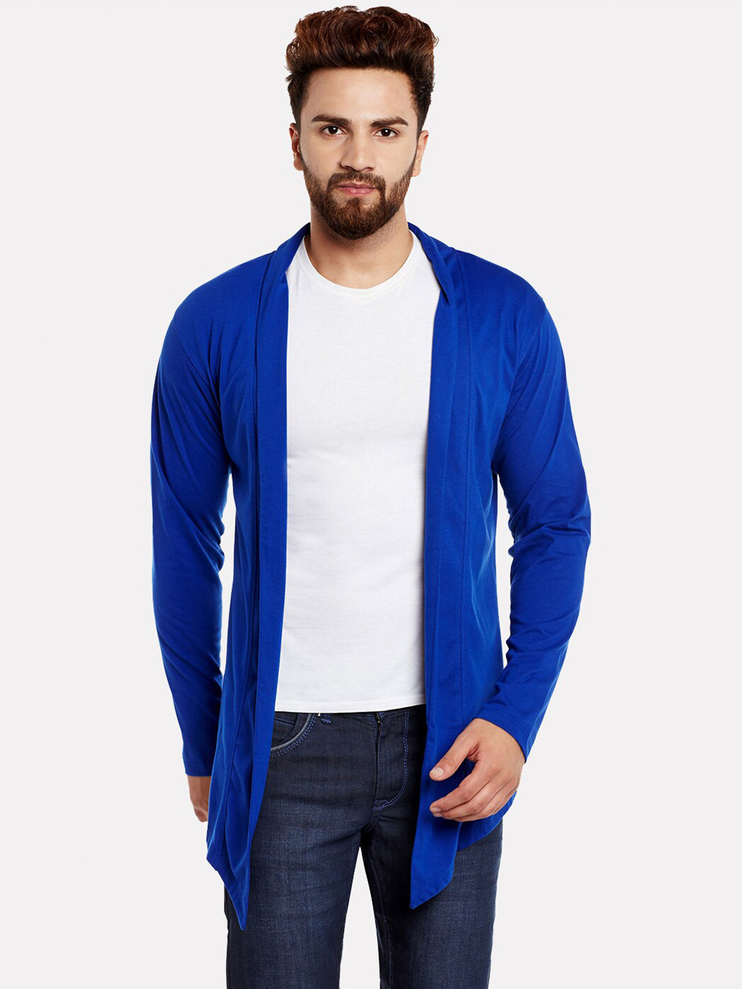 

CHILL WINSTON Men Longline Shrug, Blue