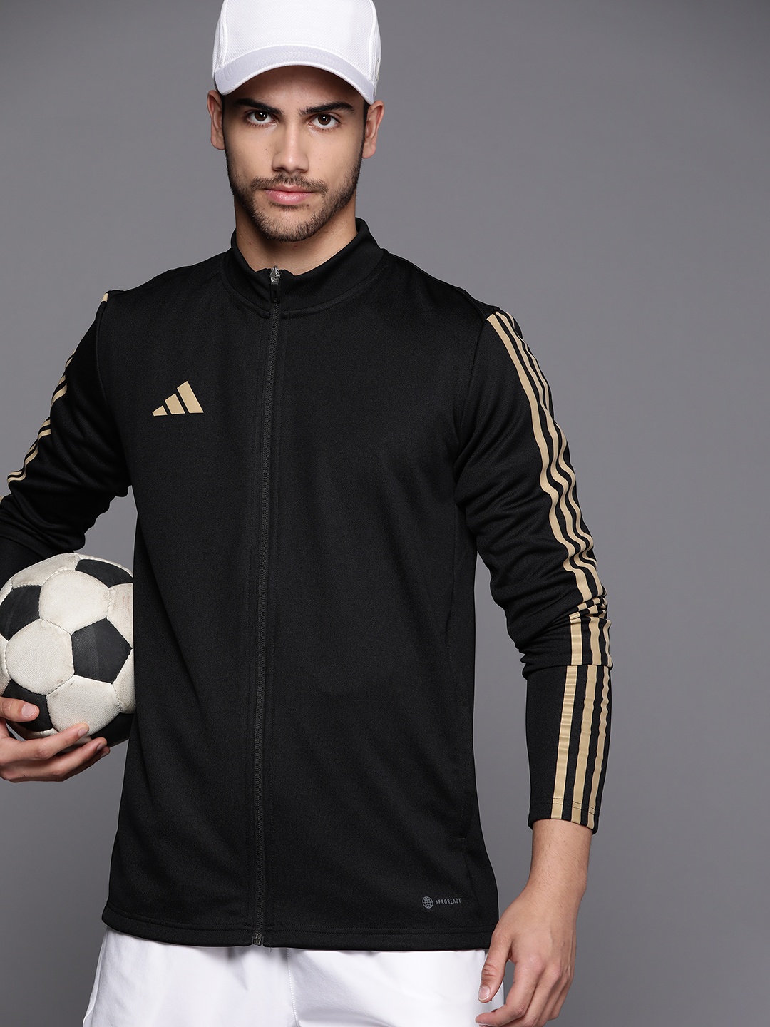 

ADIDAS Men Tiro Reflective Aeroready Football Sports Jacket, Black