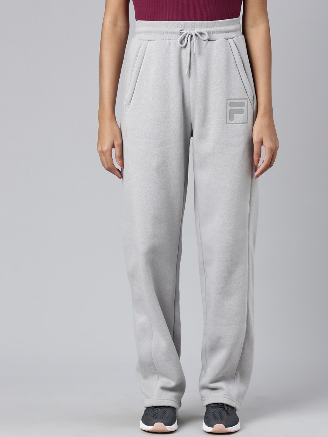 

FILA Women ELETTRA Wide Leg Cotton Track Pants, Grey