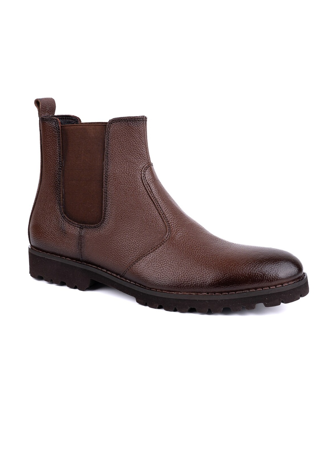 

LA BOTTE Men Leather Round Toe Mid Top Boots, Brown