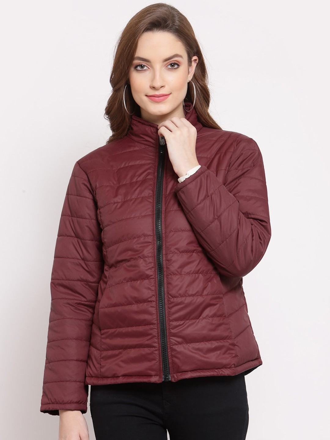 

KLOTTHE Women Water-Resistant Padded Jacket, Maroon