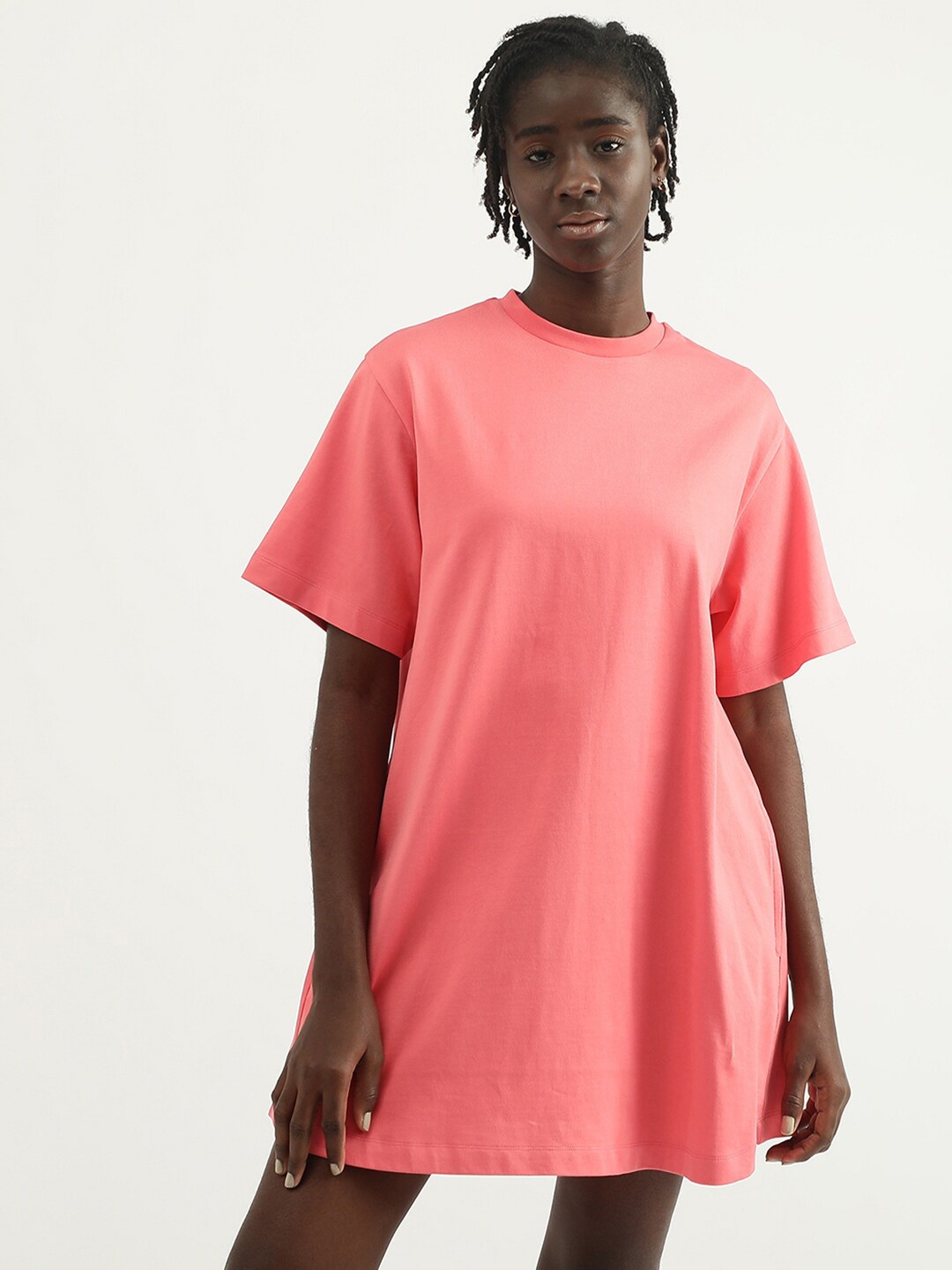 

United Colors of Benetton Cotton T-shirt Mini Dress, Pink