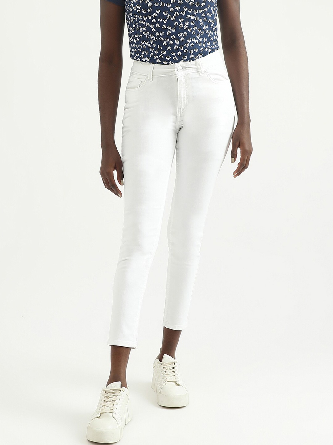 

United Colors of Benetton Women Cotton Jeans, White