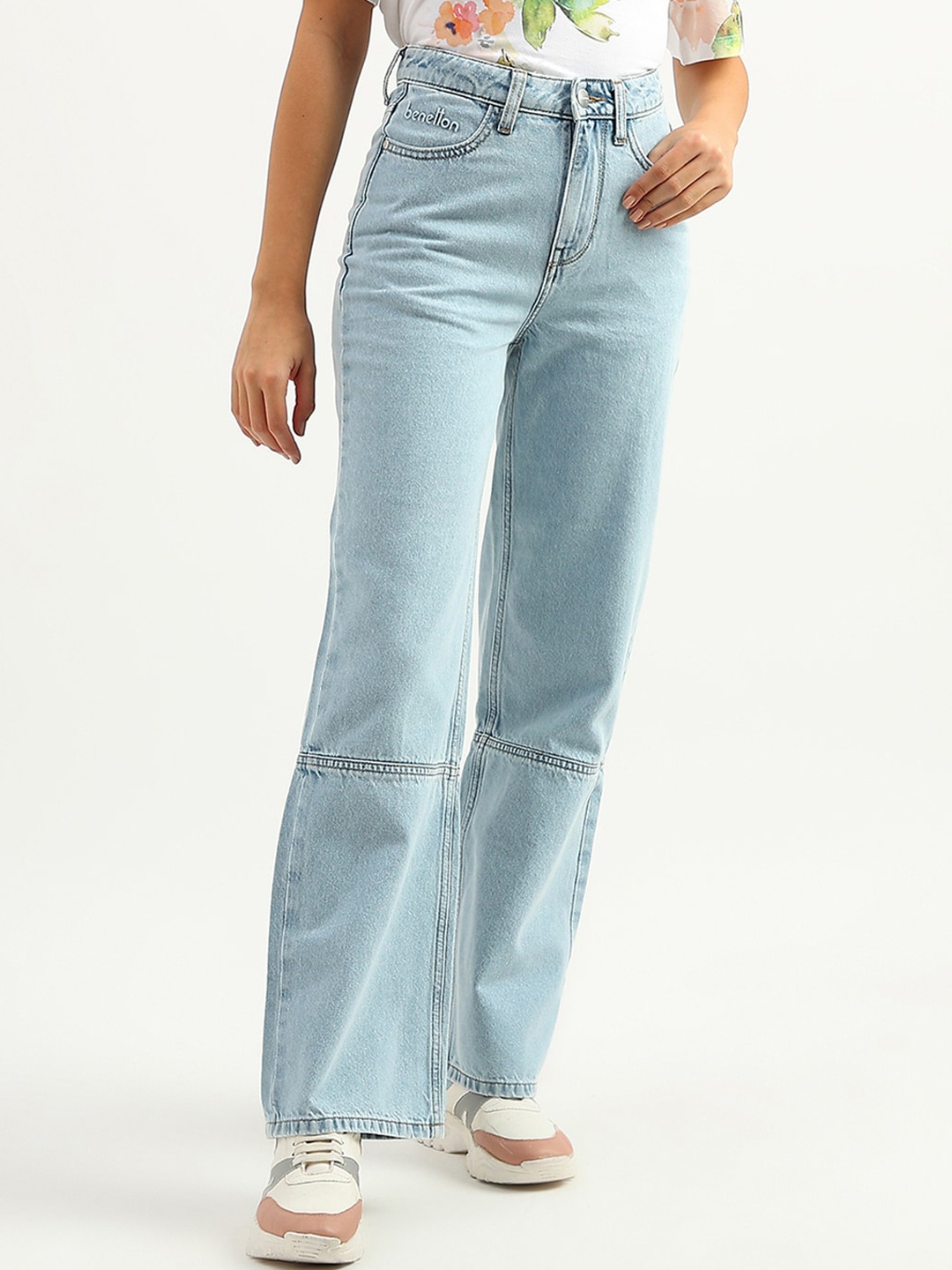 

United Colors of Benetton Women Blue High-Rise Cotton Jeans