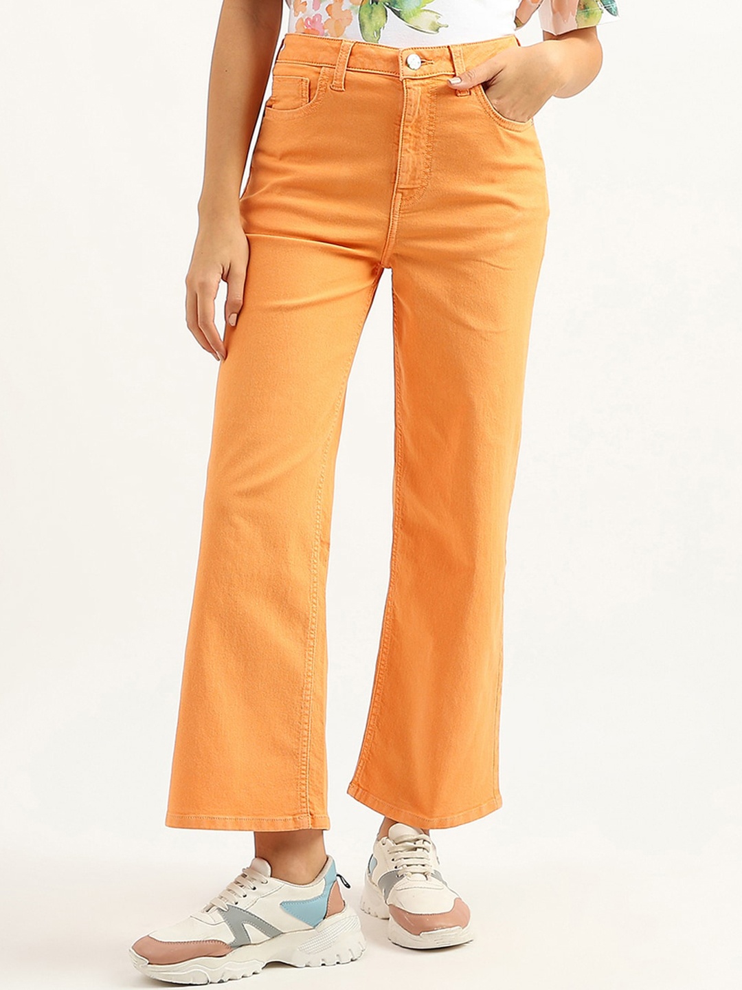 

United Colors of Benetton Women Flared Jeans, Orange