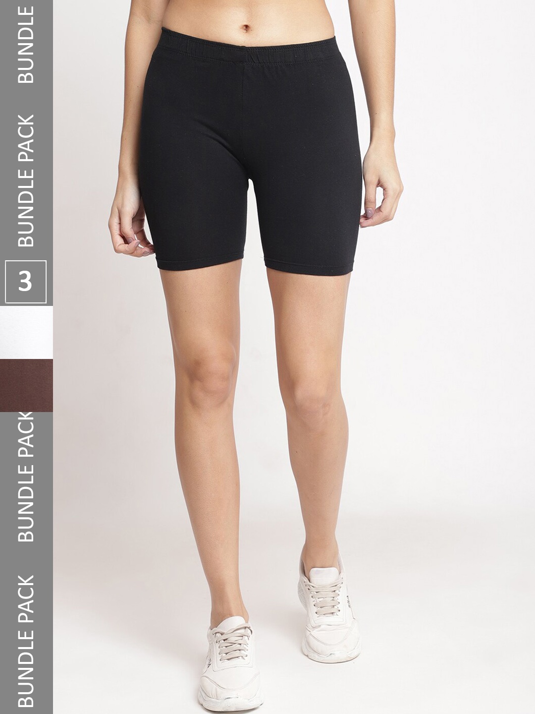 

Jinfo Women Pack Of 3 Cycling Sports Shorts, Black