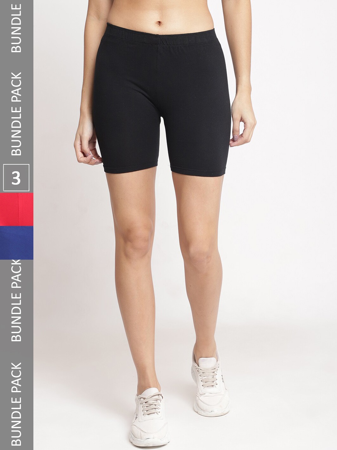 

Jinfo Women Pack Of 3 Cycling Sports Shorts, Black