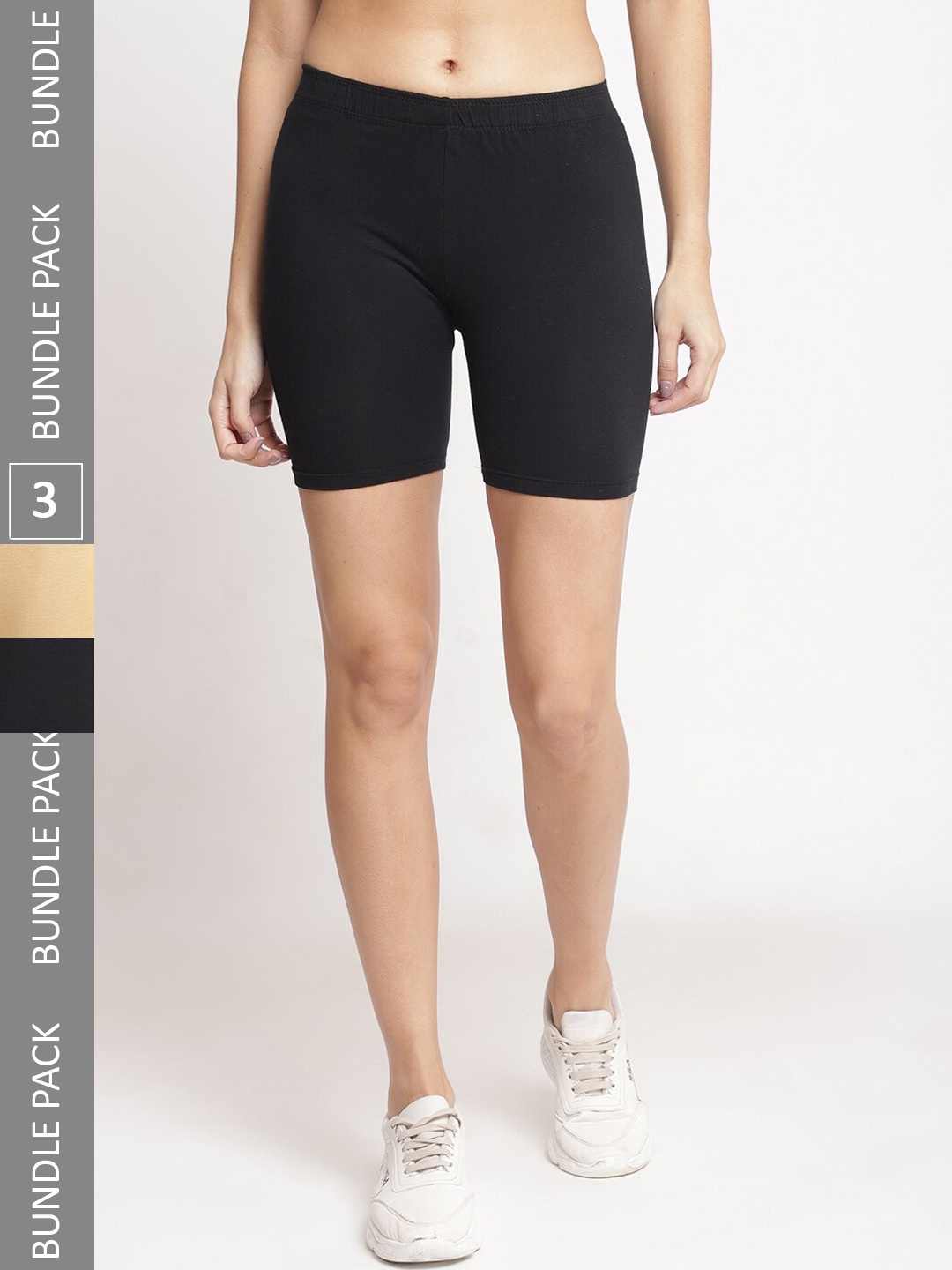

Jinfo Women Pack of 3 Cycling Sports Shorts, Black