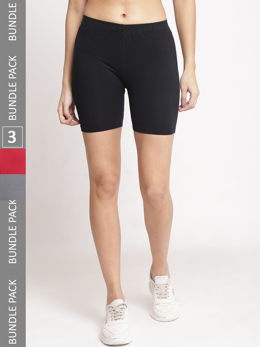 

Jinfo Women Pack Of 3 Cycling Sports Shorts, Black