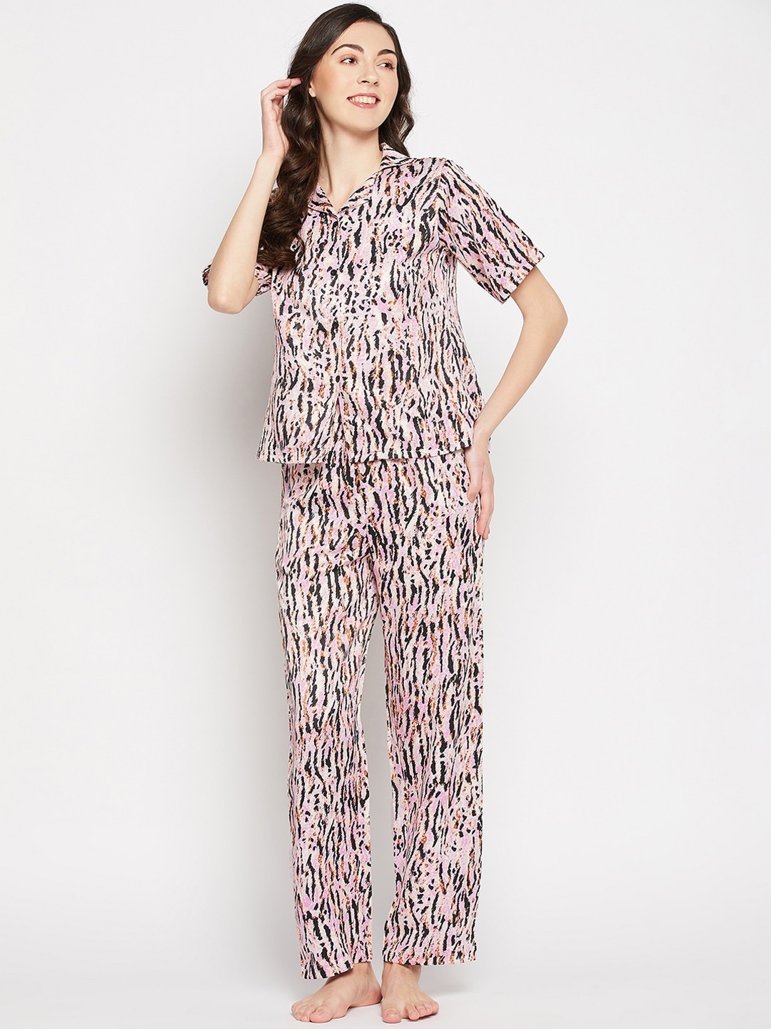 

Fashfun Women Printed Night suit, Pink