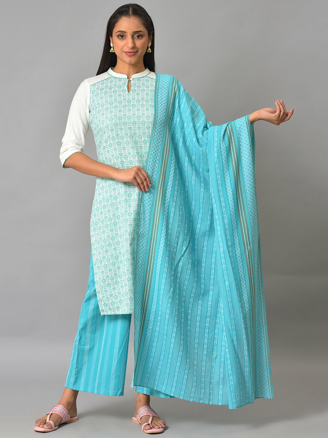 

AURELIA Ethnic Motifs Printed Dupatta, Blue