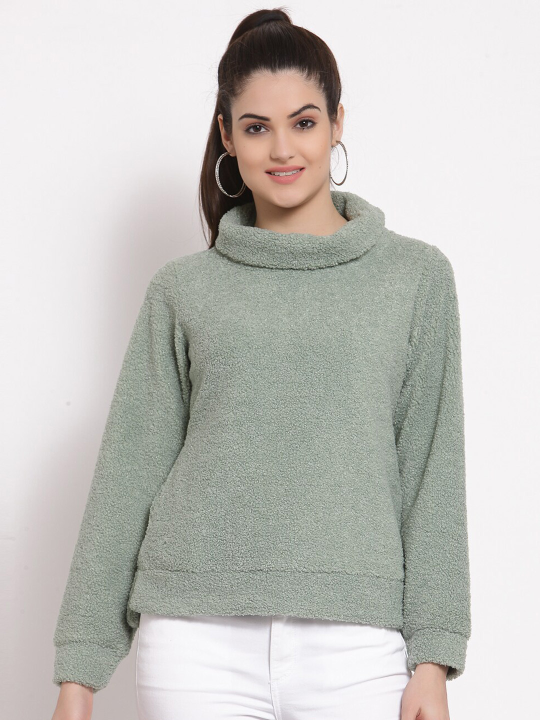 

Juelle Women Turtle Neck Pullover Sweater, Green