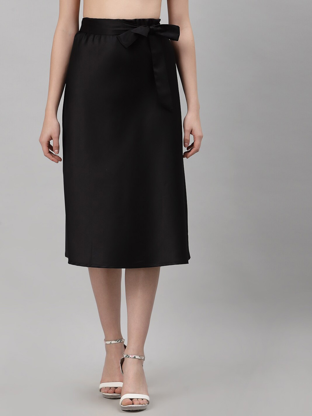 

NEUDIS Flared A-Line Midi Skirt, Black