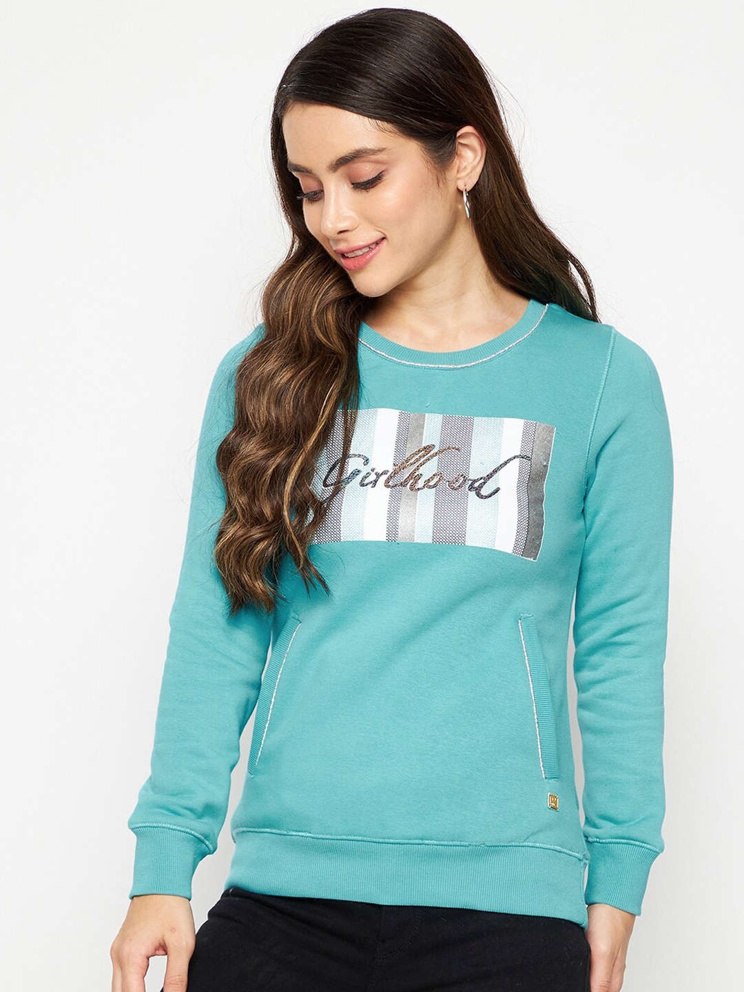 

Duke Women Printed Fleece Sweatshirt, Blue