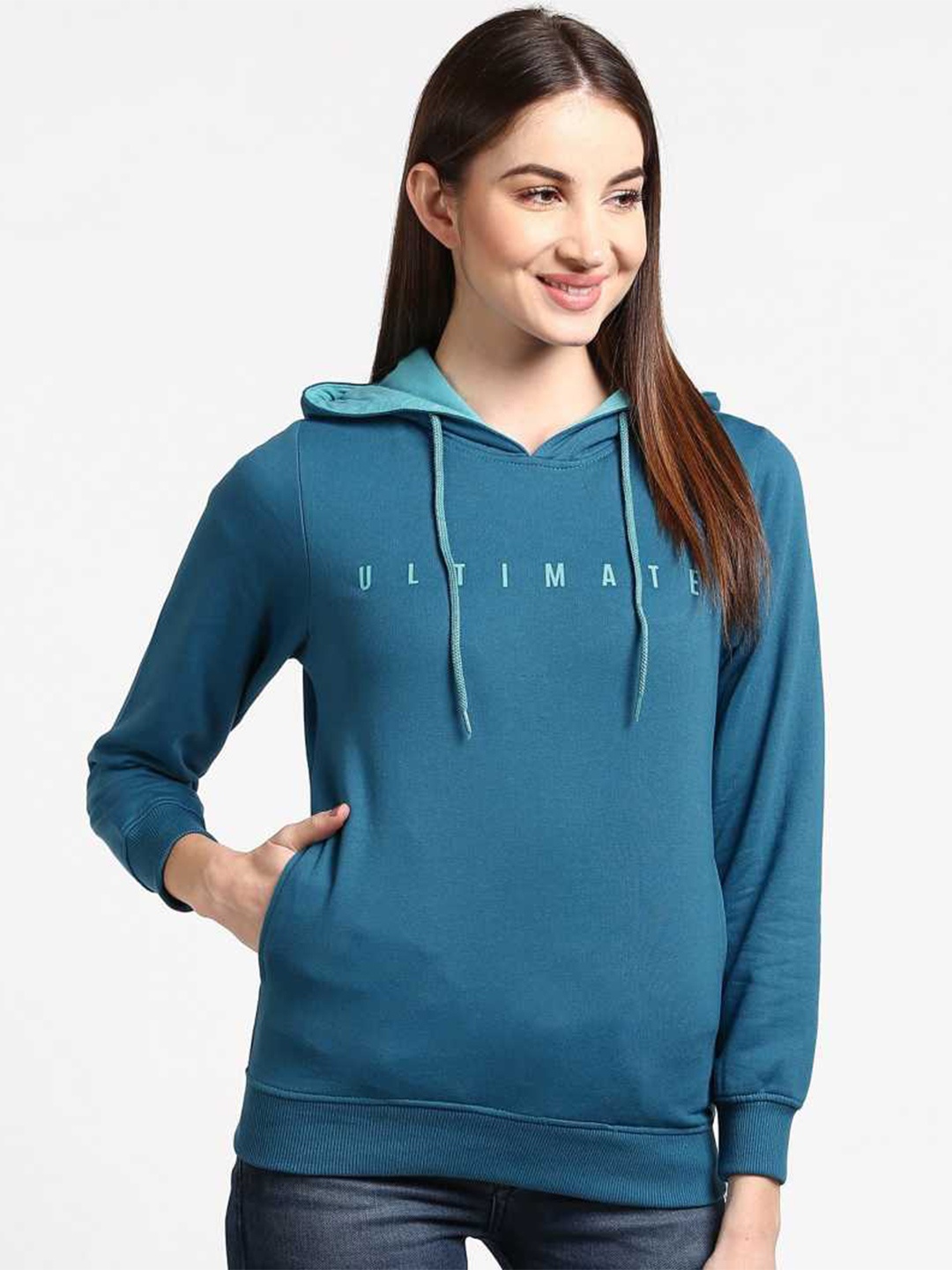 

Duke Women Typography Printed Pullover Fleece Sweatshirt, Blue