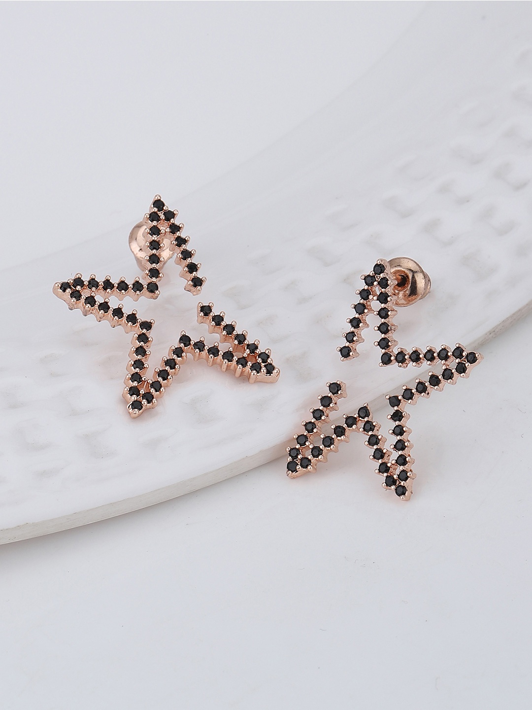 

Carlton London Women 18K Rose Gold-Plated Star Shaped Drop Earrings