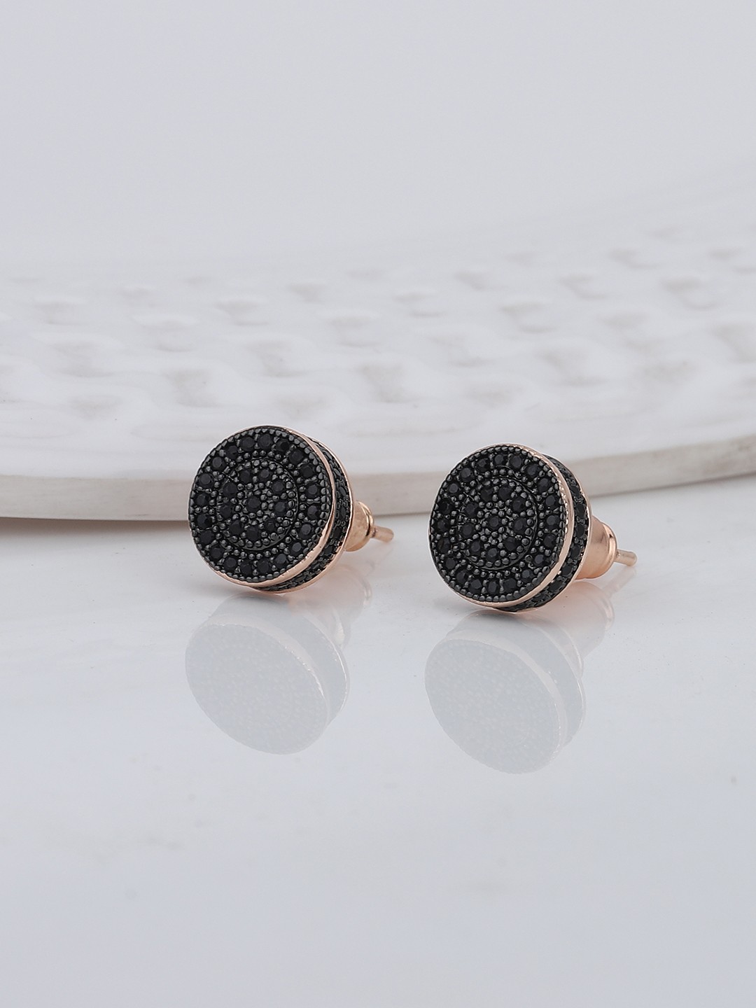 

Carlton London Rose Gold-Plated Circular Studs