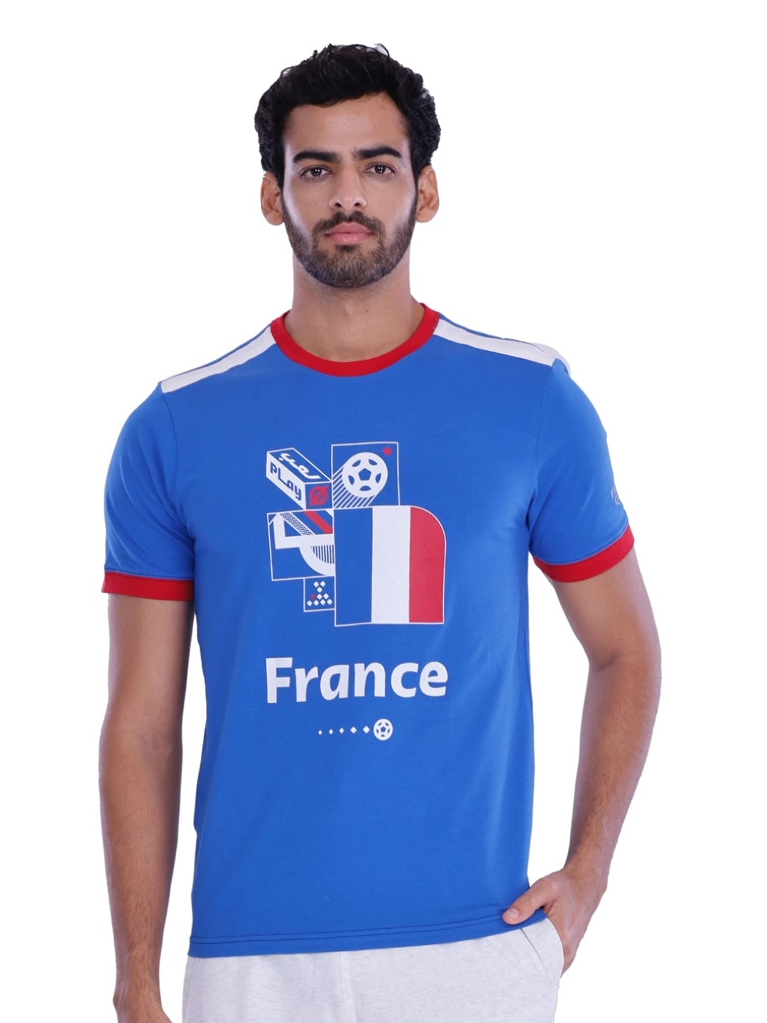

FREECULTR Men Typography Printed Cotton T-shirt, Blue