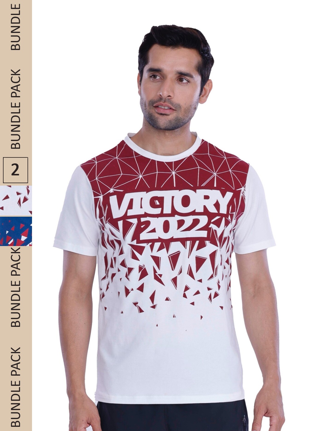 

FREECULTR Men Pack Of 3 Typography Printed Cotton T-shirt, White