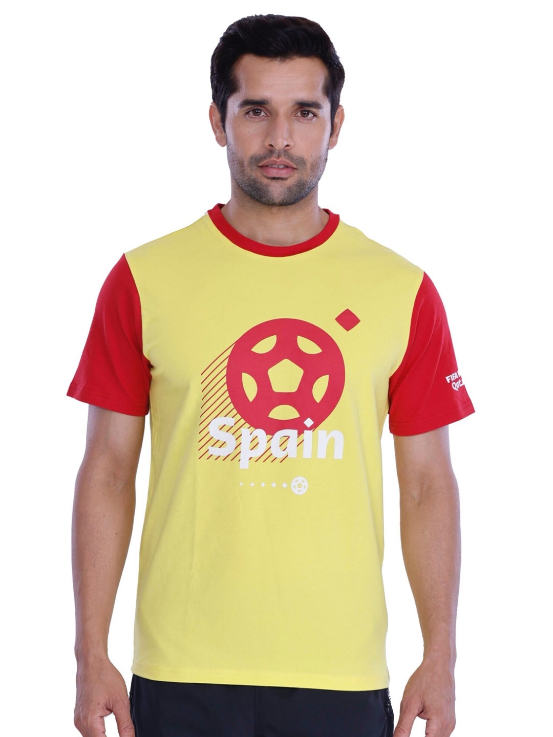 

FREECULTR Men FIFA World Cup Qatar 2022 Print Cotton T-Shirt, Yellow
