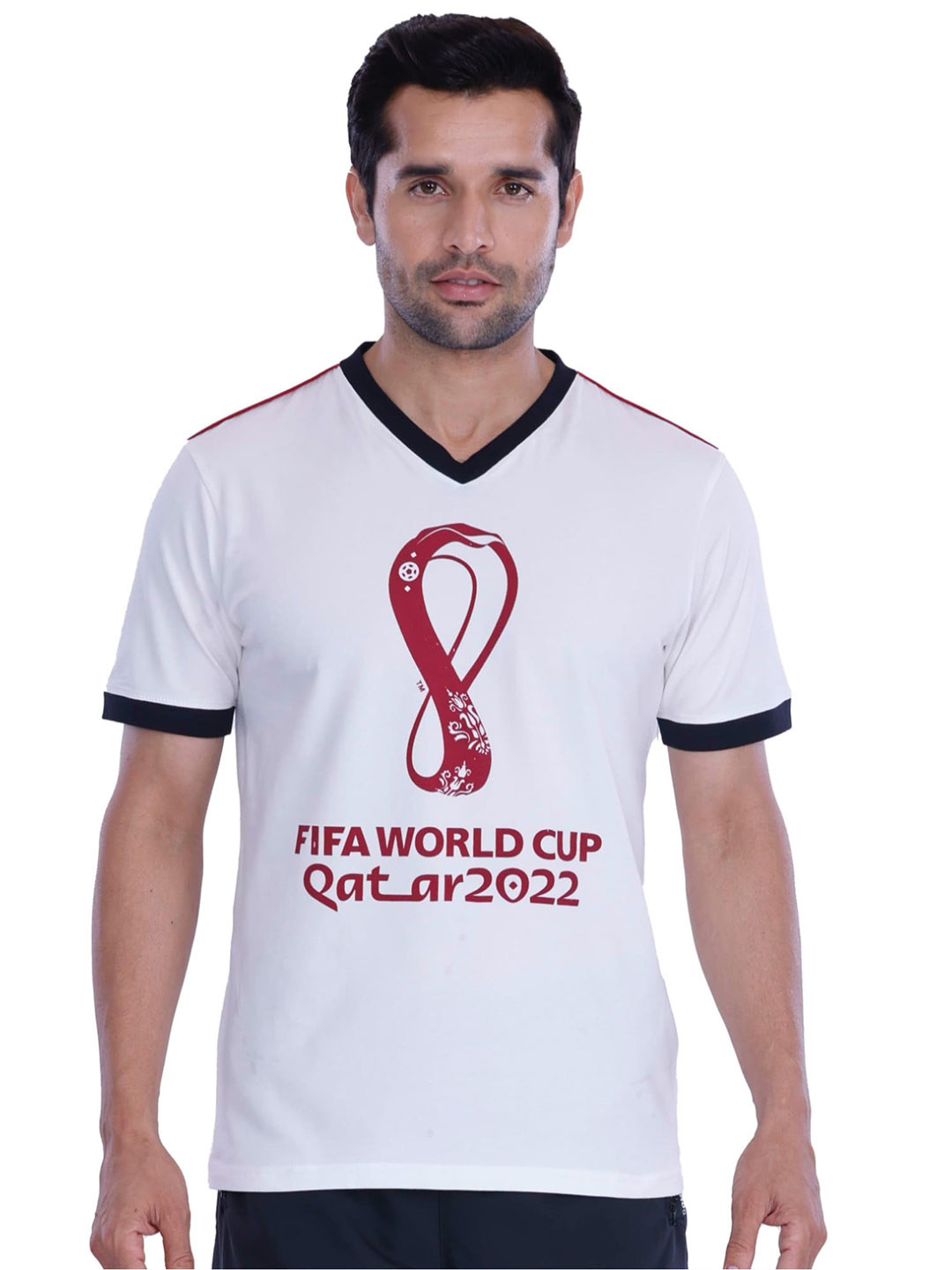 

FREECULTR Men White Printed V-Neck T-shirt