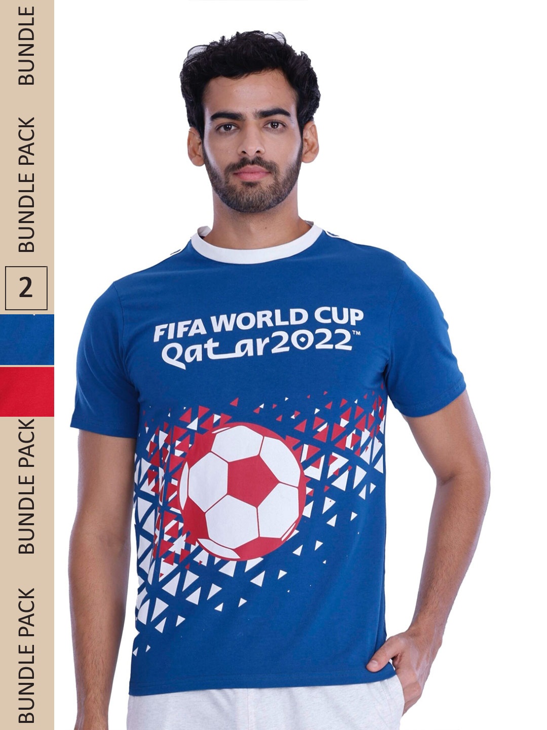 

FREECULTR Men Pack of 2 Graphic Printed Sports T-shirt, Red