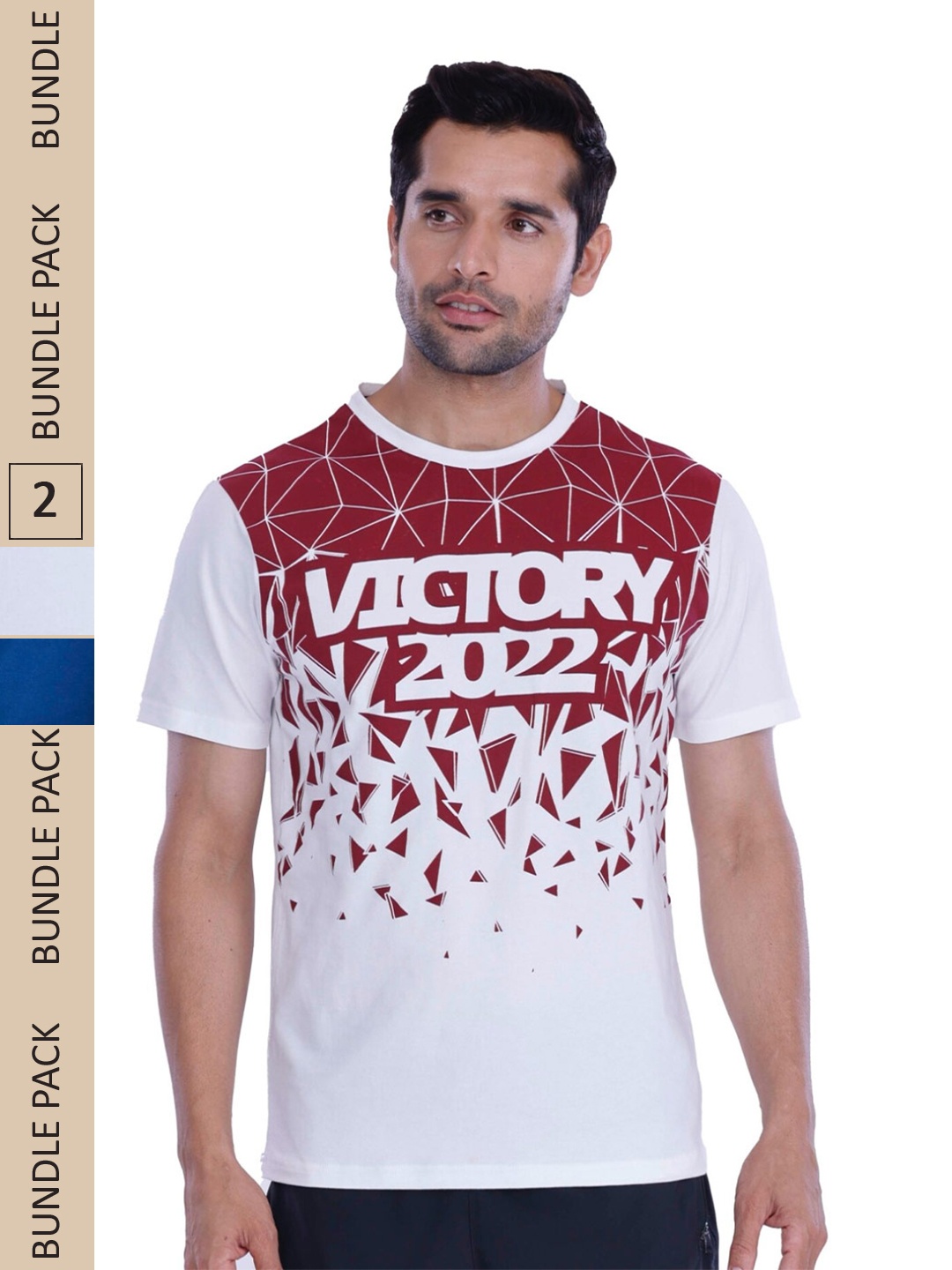 

FREECULTR Men Typography Set Of 2 Printed Cotton T-shirt, White