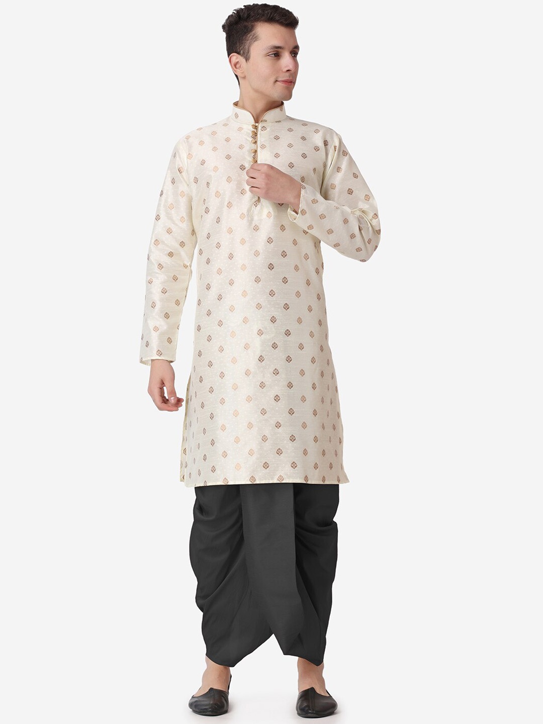 

ROYAL KURTA Men Kurta With Dhoti Pants, Gold