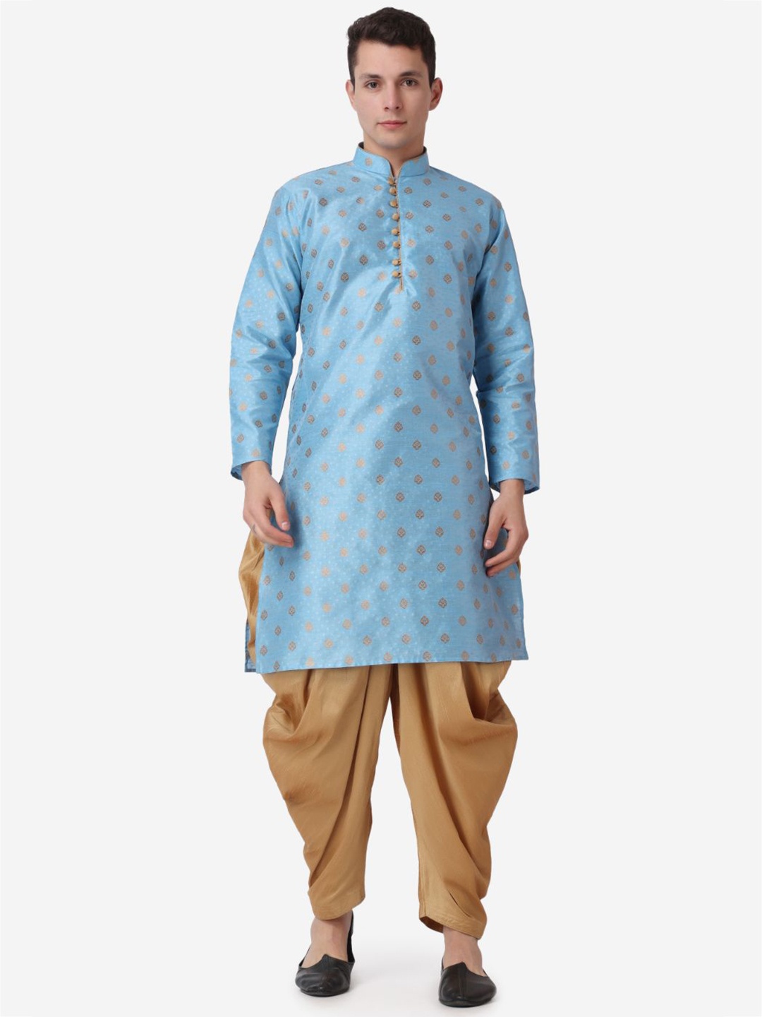 

ROYAL KURTA Men Ethnic Motifs Printed Kurta with Salwar, Blue