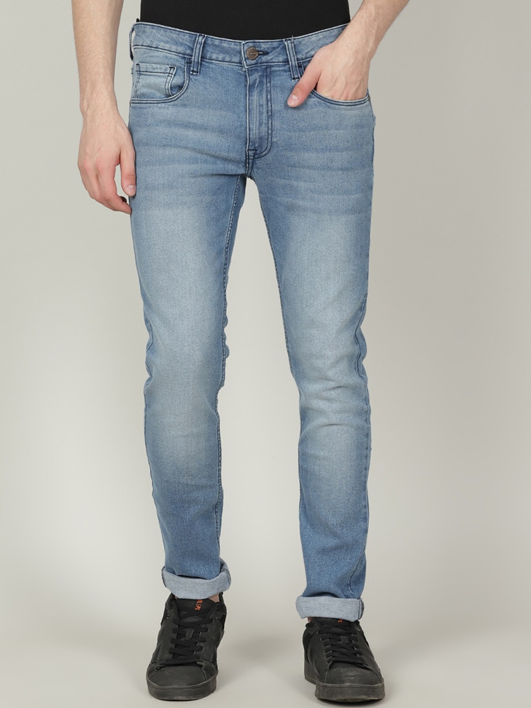 

Crocodile Men Slim Fit Heavy Fade Stretchable Jeans, Blue