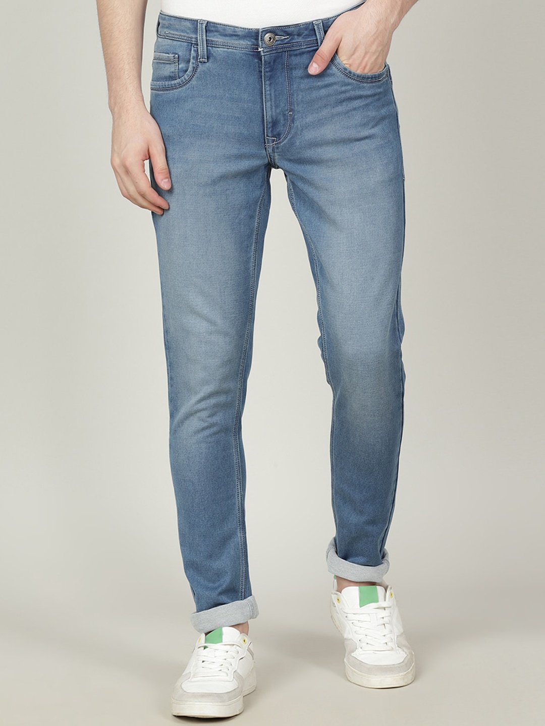 

Crocodile Men Slim Fit Heavy Fade Stretchable Jeans, Blue