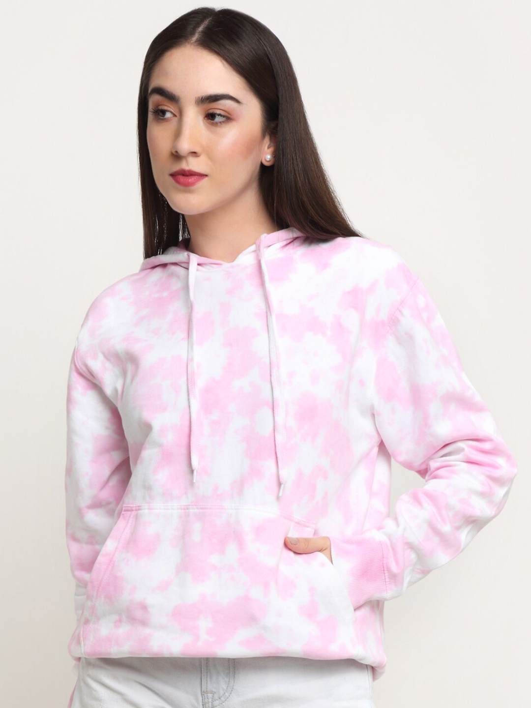 

Ennoble Women Printed Hooded Cotton Pullover Sweatshirt, Pink