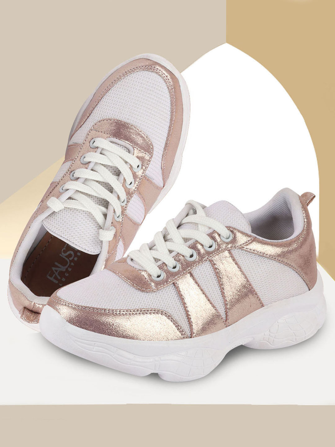 

FAUSTO Women Colourblocked Lightweight Sneakers, Pink