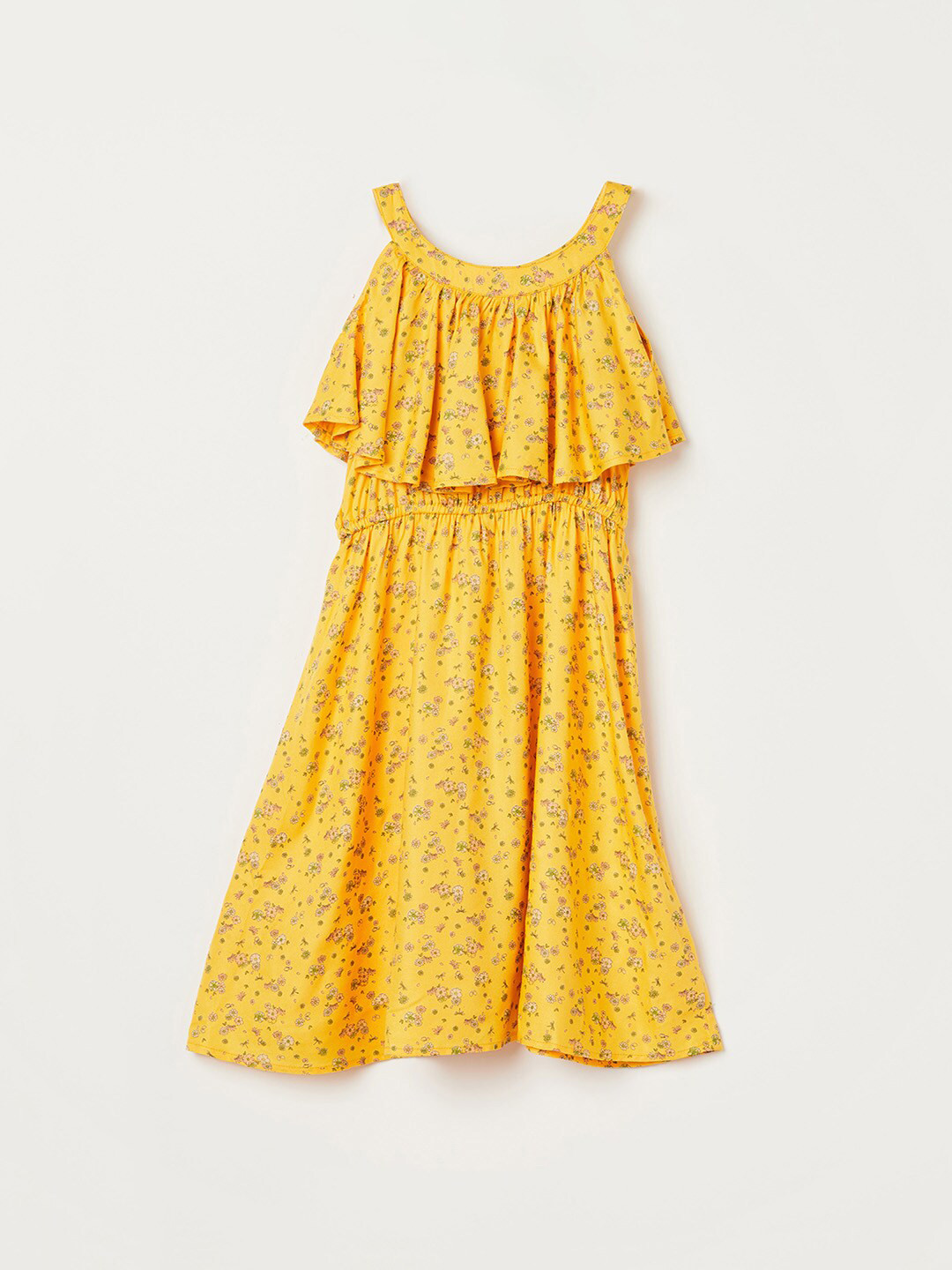 

Fame Forever by Lifestyle Girls Floral Printed Fit And Flare Dress, Mustard