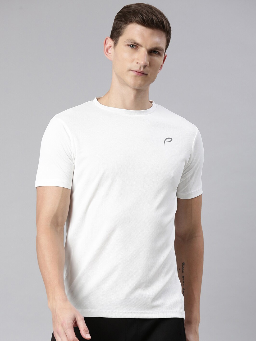 

Proline Active Men Round Neck Sports Antimicrobial T-shirt, White