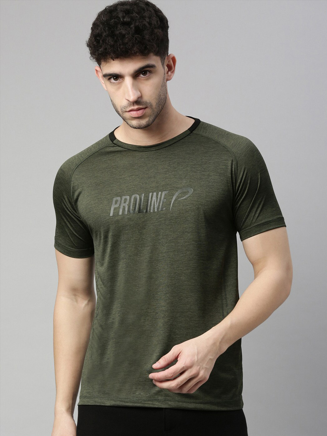 

Proline Active Men Typography Printed Antimicrobial T-shirt, Olive