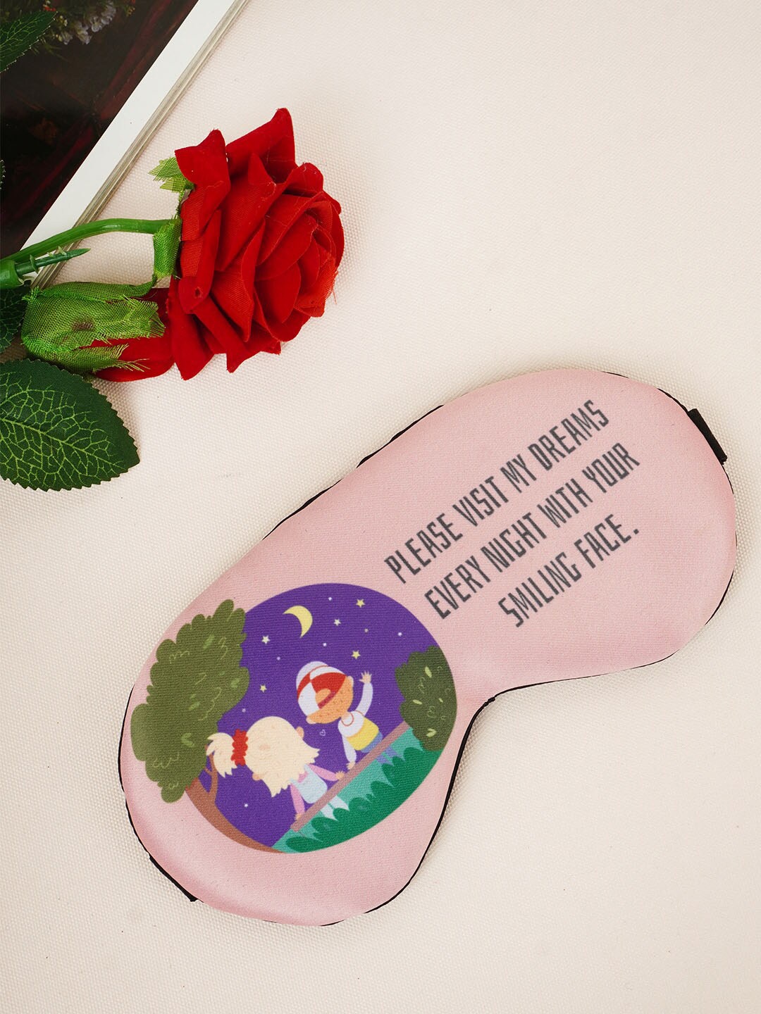 

Crazy Corner Printed Eye Mask, Pink