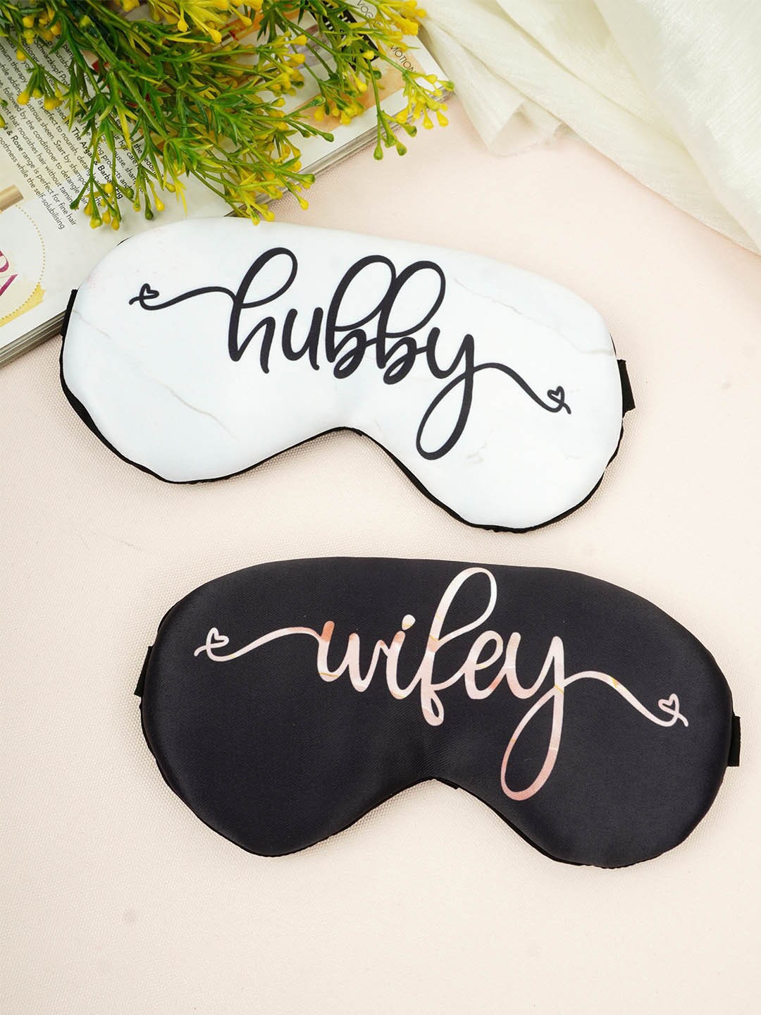 

Crazy Corner Set Of 2 Printed Couple Eye Mask, Black