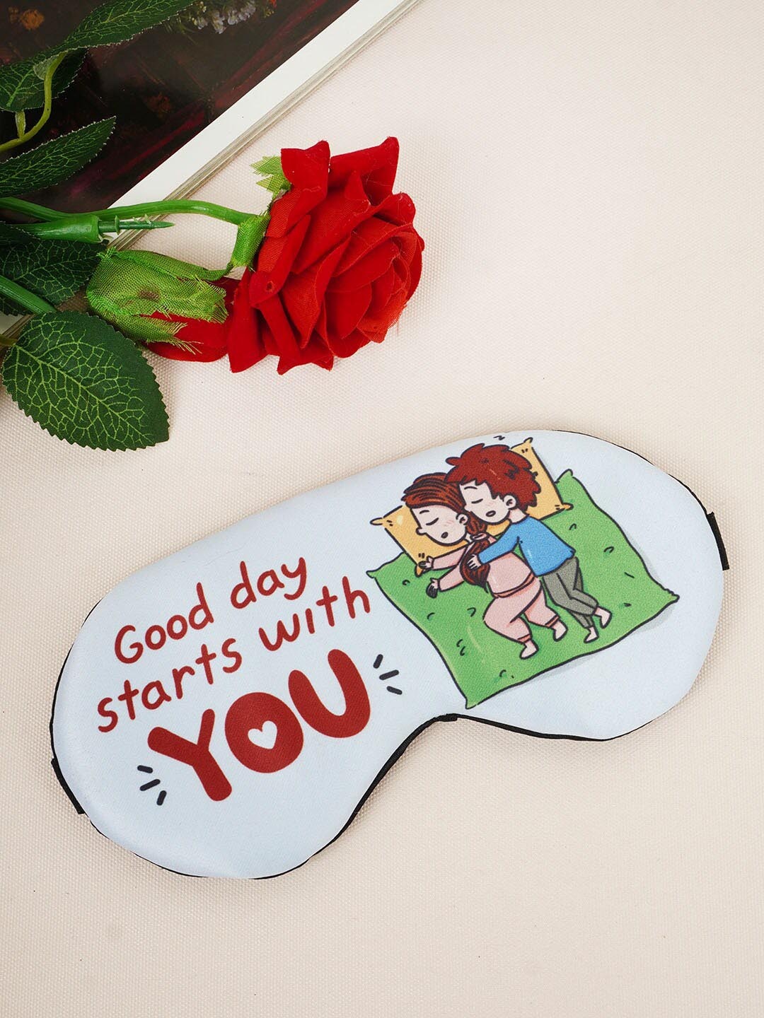 

Crazy Corner Printed Couple Sleeping Eye Mask, White