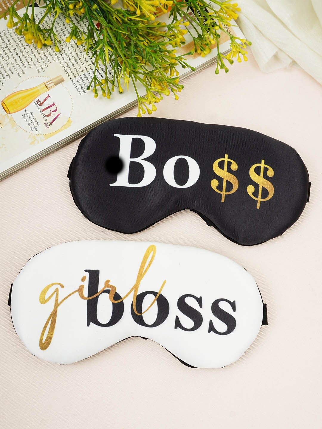 

Crazy Corner Set Of 2 Printed Couple Eye Mask, Black