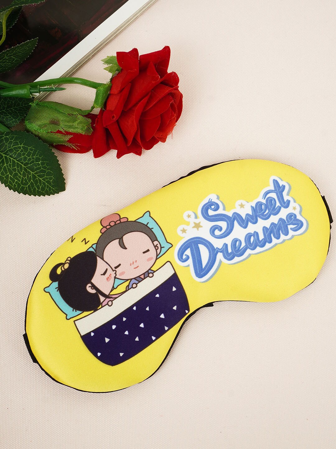 

Crazy Corner Printed Sleeping Eye Mask, Yellow