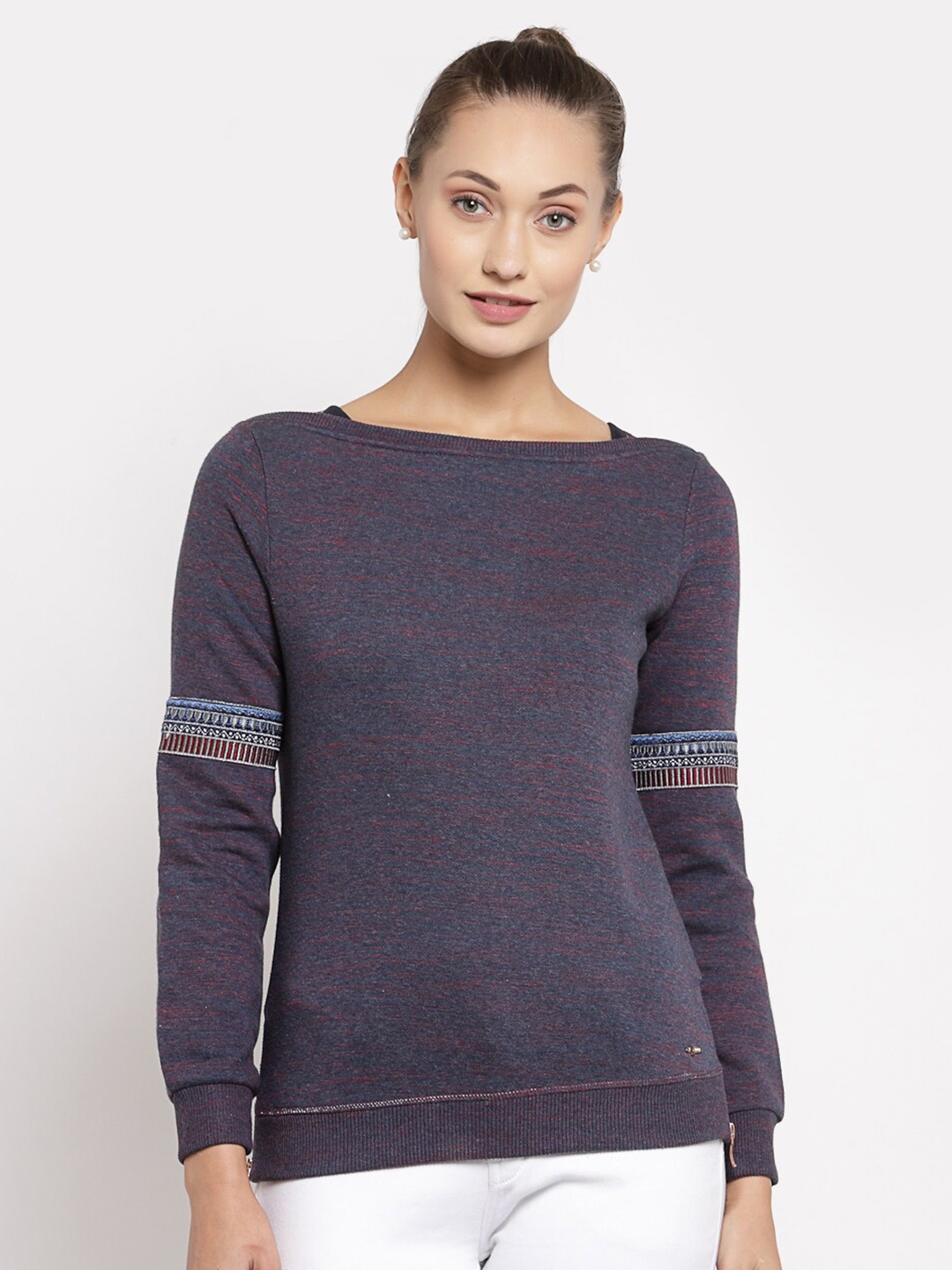 

Juelle Women Round Neck Sweatshirt, Navy blue