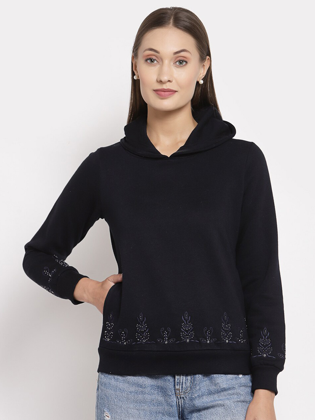 

Juelle Women Hooded Sweatshirt, Navy blue