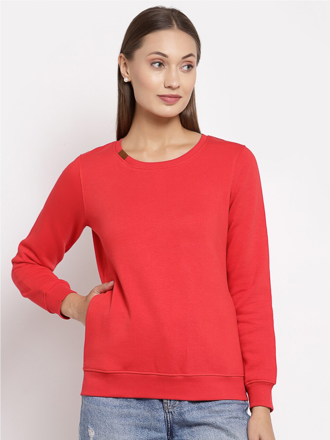 

Juelle Women Cotton Sweatshirt, Red