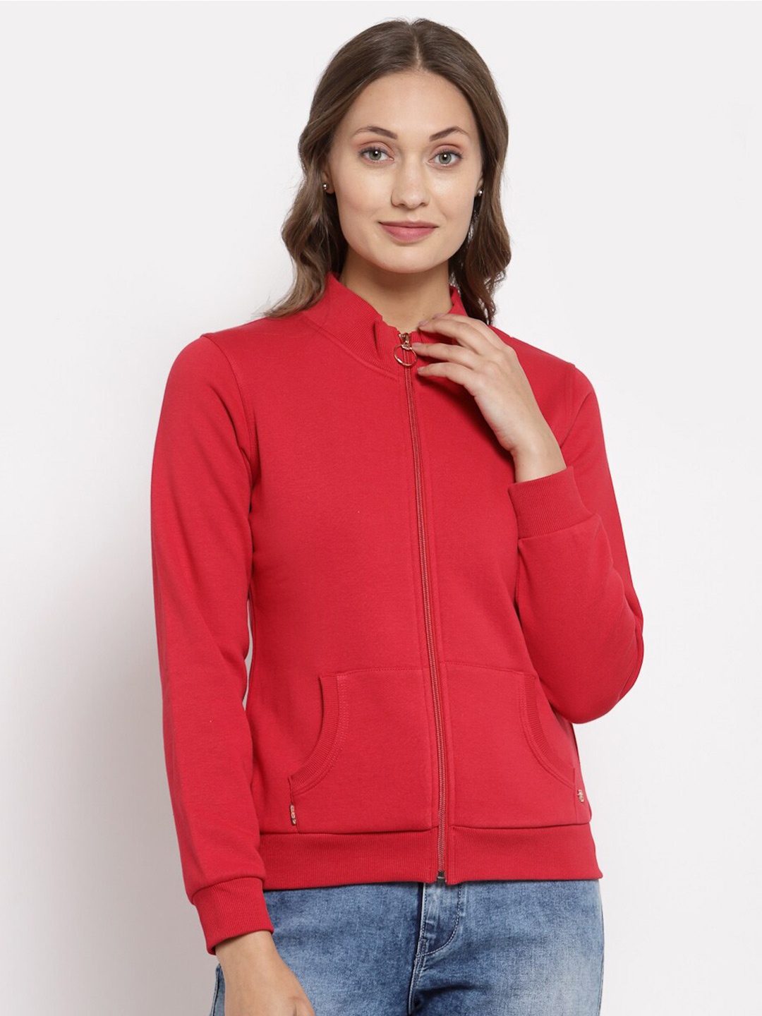 

Juelle Women Mock Neck Sweatshirt, Red