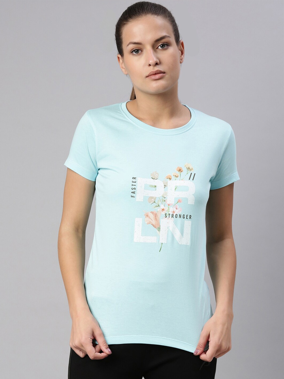 

Proline Active Women Typography Printed Cotton T-shirt, Blue